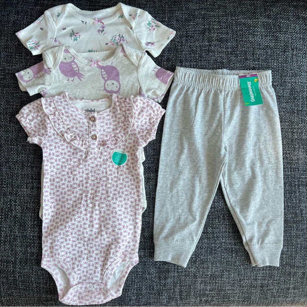 NWT Carter’s Onesies and Garanimals Pants Size 12 Months